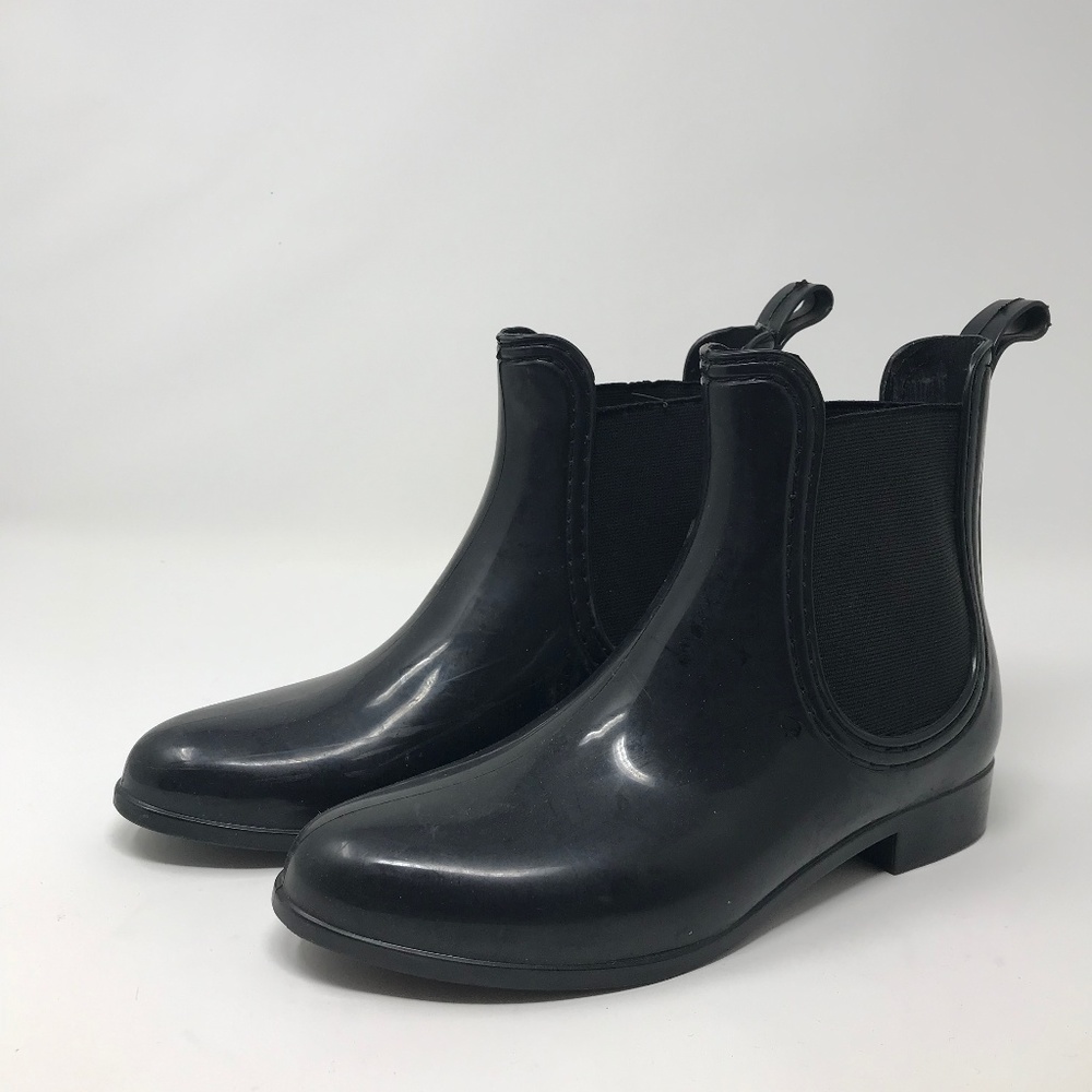 Black Chelsea Rubber Rain Boots Womens SZ 6.5